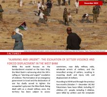 Factsheet: “Alarming and urgent”: The escalation of settler violence and forced displacement in the West Bank